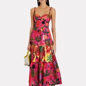Farm Rio, summer love capsule, pink pop leopards midi dress